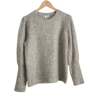 Milly Light Gray Knit Sweater With Metallic‎ Thread And Sequins Sz L